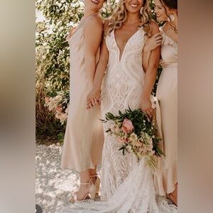 Show me your mumu Verona Cowl Dress champagne luxe satin Bridesmaid wedding gues